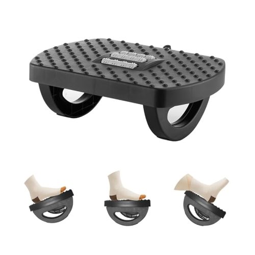 Desk foot rest with ergonomic rocking design