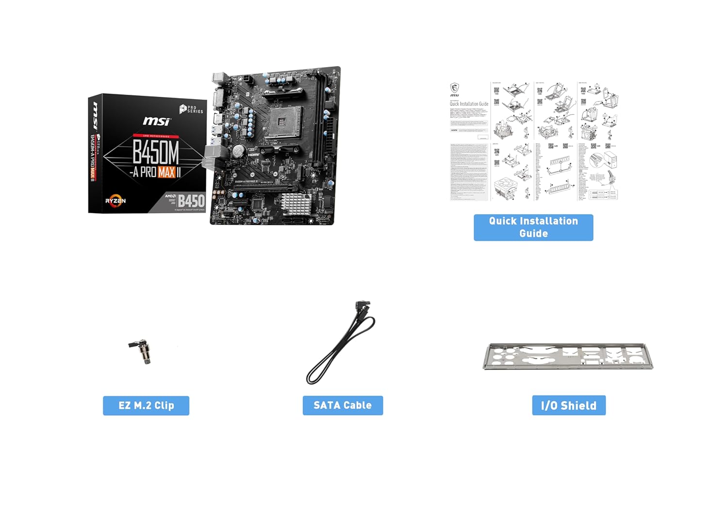MSI B450M-A PRO MAX II Motherboard, Micro-ATX, AM4 DDR4 USB 3.2 Gen 1 HDMI - Image 3