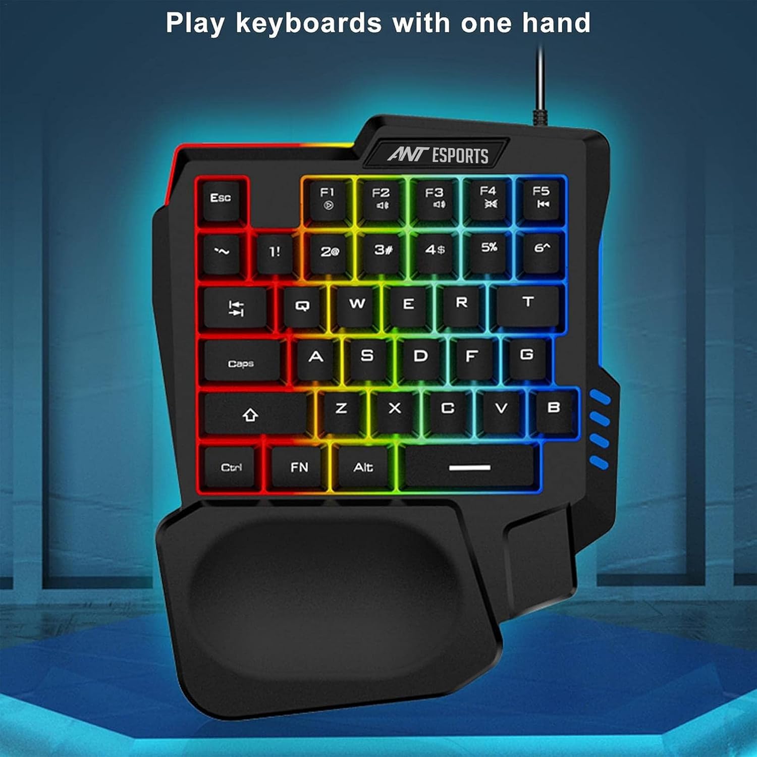 One Handed Keyboard RGB Backlit 35 Keys